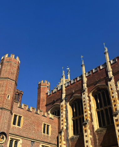 Tudor brick and Portland stone on the Hampton Court Palace facade